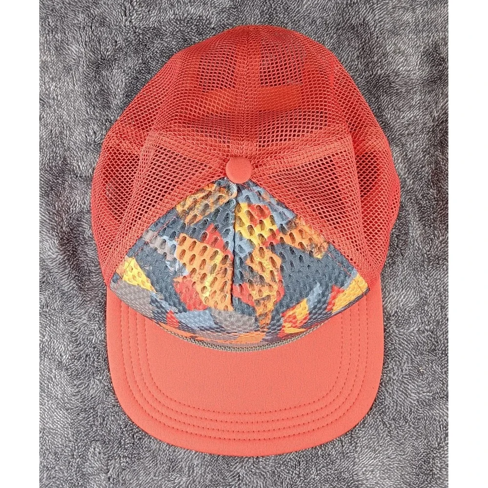 The North Face Mesh Trucker Hat Orange Camo‎ Logo Snapback Unisex One Size